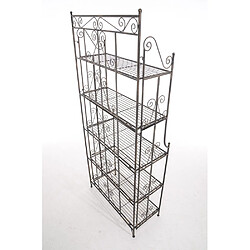 Acheter Decoshop26 Etagère sur pieds avec 5 niveaux rangement balcon terrasse salon pliable en métal bronze 10_0003969