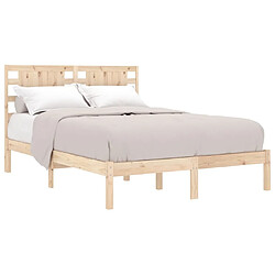 Avis Maison Chic Lit adulte - Lit simple Cadre de lit,Structure du lit Contemporain bois massif 135x190 cm double -MN97304