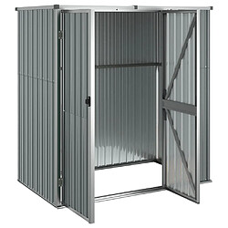 Helloshop26 Abri de jardin cabane cabanon maison de stockage remise extérieur hangar outils robuste 161 x 89 x 161 cm acier galvanisé gris 02_0022415