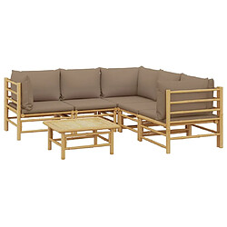 Avis Maison Chic Salon de jardin 6 pcs + coussins - Mobilier/Meubles de jardin - Table et chaises d'extérieur taupe bambou -MN52160