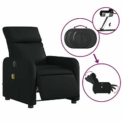 Maison Chic Fauteuil Relax pour salon, Fauteuil de massage inclinable électrique noir similicuir -GKD42770 pas cher