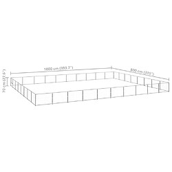 vidaXL Chenil Argenté 80 m² Acier pas cher