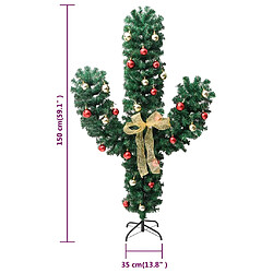 vidaXL Cactus de Noël avec support et LED Vert 150 cm PVC pas cher