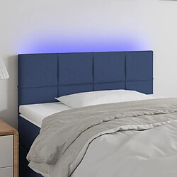 Maison Chic Tête de lit scandinave à LED,meuble de chambre Bleu 100x5x78/88 cm Tissu -MN63145