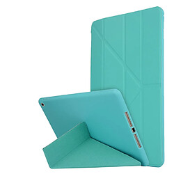 Etui en PU + silicone déformé avec support cyan pour votre Apple iPad 10.2 (2019)