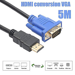 Universal Câble HDMI à VGA HDMI Gold mâle à VGA HD-15 Mâle Male 15pin Câble adaptateur