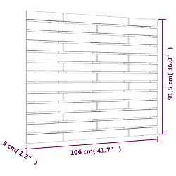 vidaXL Tête de lit murale Marron miel 106x3x91,5 cm Bois massif de pin pas cher