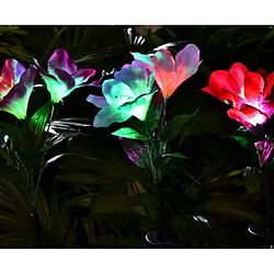 Acheter 3PCS lumière solaire extérieure étanche décorative pelouse Plug jardin LED couleur dégradé fleur lumière