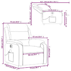 vidaXL Fauteuil de massage inclinable électrique marron similicuir pas cher