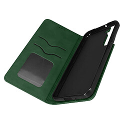 Avizar Etui Folio Samsung Galaxy S22 Plus Porte Carte Simili Cuir Daim vert