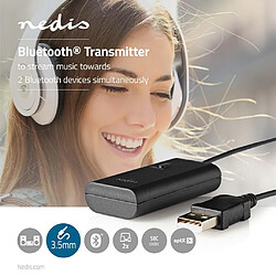 NEDIS Émetteur Audio sans Fil | Bluetooth® | Jusqu'à 2 Écouteurs | Noir