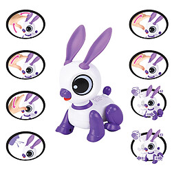 Lexibook Power Rabbit Mini - Robot lapin avec effets lumineux et sonores, contrôle par claquement de main, répétition