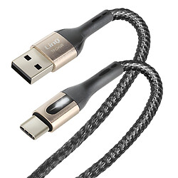 LinQ Câble USB vers USB C 3A Synchronisation Longueur 1,2m Noir