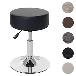 Mendler Tabouret HWC-C22, hauteur réglable, Ø 35 cm ~ similicuir noir