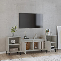 Avis Maison Chic Meuble TV scandinave - Banc TV pour salon Gris béton 160x35x55 cm Bois d'ingénierie -MN70311