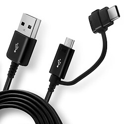 Câble micro-USB / USB type-C vers USB 2 en 1 1.5m Original Samsung - Noir