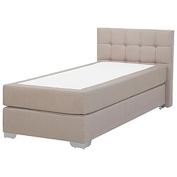 Beliani Lit boxspring en tissu beige 90 x 200 cm ADMIRAL