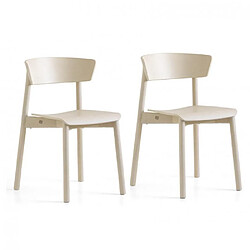 Inside 75 Lot de 2 Chaises CLELIA hêtre blanchi