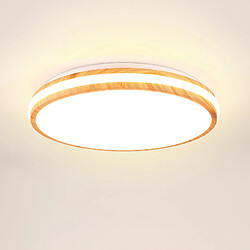 Stoex Plafonnier Led Plafonnier Bois Lampe De Plafond Moderne Ø40CM, 4500K Luminaire Plafonnier Intérieur Rond