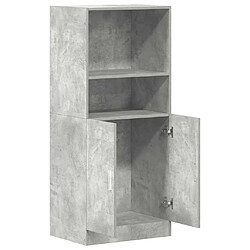 Acheter vidaXL Armoire de cuisine gris béton 57x41,5x131,5 cm bois ingénierie