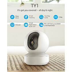 Chrono Camera surveillance wifi pour animaux de compagnie Sécurité Intérieur Pan Tilt 1080P Baby Monitor avec Suivi automatique Audio bidirectionnel (blanc)