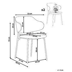 Avis Beliani Chaise de salle à manger KENAI Set de 2 Tissu Crème