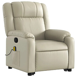 Avis vidaXL Fauteuil inclinable de massage Crème Similicuir