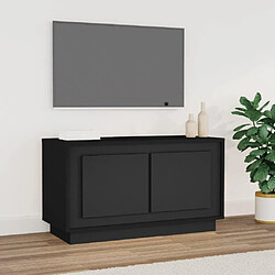 vidaXL Meuble TV noir 80x35x45 cm bois d'ingénierie