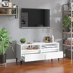 Avis Maison Chic Meuble TV scandinave - Banc TV pour salon blanc 100x34,5x44,5 cm bois d'ingénierie -MN58650