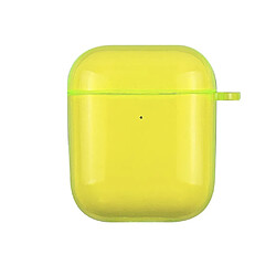 Coque en TPU couleur unie vert fluorescent pour votre Apple AirPods avec étui de chargement sans fil (2019)/AirPods avec étui de chargement (2019)/(2016)