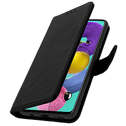 Avizar Étui Samsung Galaxy A51 Housse Intégrale Porte-cartes Fonction Support noir