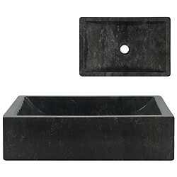 vidaXL Lavabo 45x30x12 cm marbre noir brillant