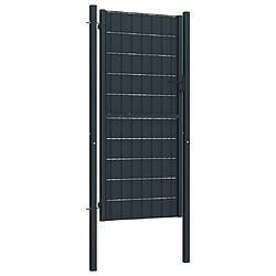 vidaXL Portail de clôture PVC et acier 100x164 cm Anthracite