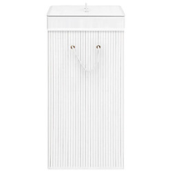 Acheter vidaXL Panier à linge avec 2 sections bambou blanc 72 L