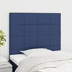 vidaXL Têtes de lit 2 pcs Bleu 80x5x78/88 cm Tissu