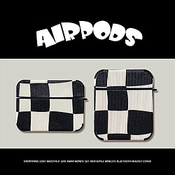 GUPBOO Airpods Coque Housse Étui Protecteur Compatible pour AirPods 3-Ins retro damier noir et blanc féminin