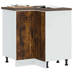 vidaXL Armoire d'angle de cuisine Porto chêne fumé bois d'ingénierie