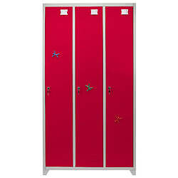 Acheter Monstershop Rangée de 3 Casiers Métalliques Rouge