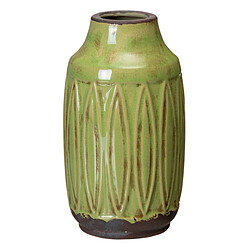 BigBuy Home Vase Pistache Céramique 12,5 x 12,5 x 22,5 cm