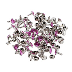 50pcs boutons-pression Rivets Artisanat en cuir pour accessoires de vêtement 7mm Violet pas cher