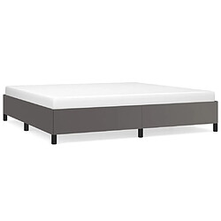 Maison Chic Lit adulte - Lit simple Cadre de lit,Structure du lit Contemporain Gris 200x200 cm Similicuir -MN54350