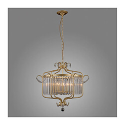 Avis Luminaire Center Suspension en cristal Rinaldo Champagne doré, hauteur 60 Cm