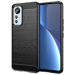 Htdmobiles Coque pour Xiaomi 12 Lite 5G - housse etui silicone gel carbone + verre trempe - NOIR