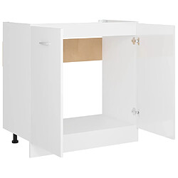 Acheter vidaXL Armoire de plancher d'évier Blanc brillant Bois d’ingénierie