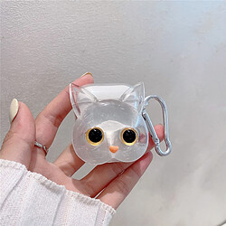 GUPBOO Airpods Coque Housse Étui Protecteur Compatible pour AirPods1/2-fille chat mignon transparent