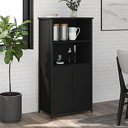 vidaXL Buffet haut noir 62x36x121,5 cm bois d'ingénierie