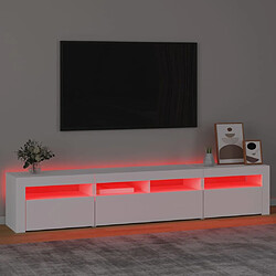 Acheter vidaXL Meuble TV avec lumières LED Blanc 210x35x40 cm