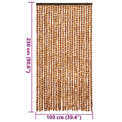 vidaXL Rideau anti-mouches ocre et blanc 100x230 cm chenille pas cher