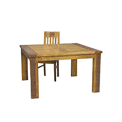 BOIS & CHIFFONS Table de repas carrée allonge bois strié | Acacia Verone