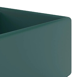 Avis vidaXL Lavabo carré à trop-plein Vert foncé mat 41x41 cm Céramique